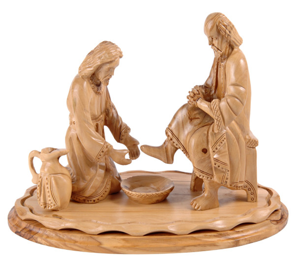 Large Statue of Jesus Washing the Disciples Feet 11.5 Inches - Brown, 1 Statue