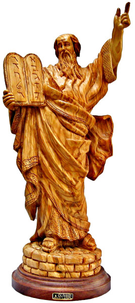Large Statue of Moses with the Ten Commandments 23 Inches - Brown, 1 Statue