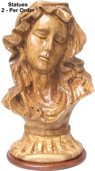 Large Virgin Mary Statue Bust 10.75 Inches - 2 Statues @ $349.00 Each