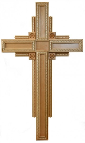 Large 4 Gospels Wall Cross 4 Foot - Brown, 1 Cross