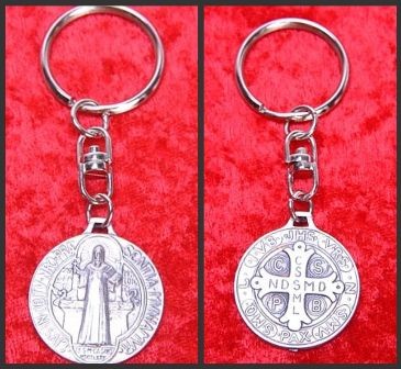 Wholesale Medal of St. Benedict Keychains - 100 Key Chains @ $2.89 Each