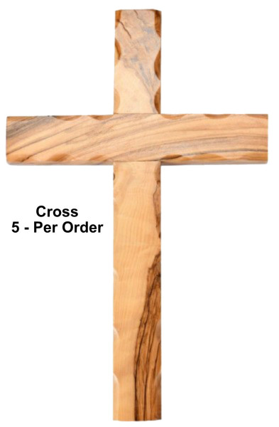 Olive Wood 9.5&quot; Wall Cross - 5 Wall Crosses @ $22.00 Each