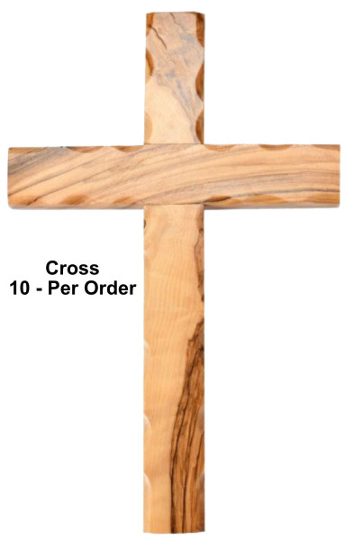 Olive Wood 9.5&quot; Wall Cross - 10 Wall Crosses @ $20.50 Each