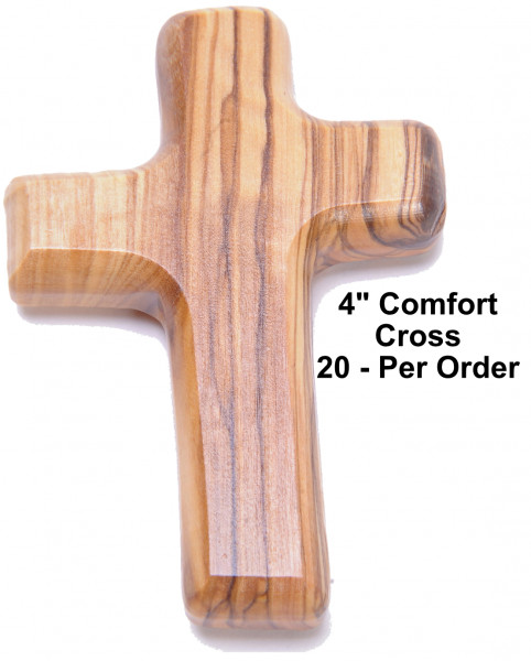 Olive Wood Comfort Cross | Best Seller - 20 Hand Crosses @ $6.99 Each