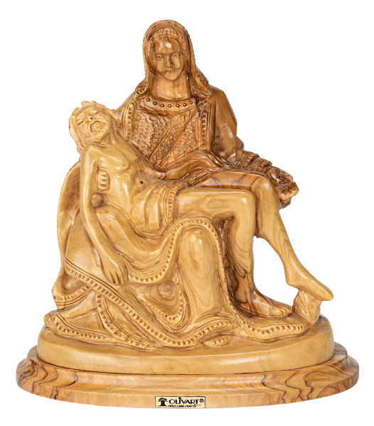 Olive Wood Pieta Statue 7.5 Inches Tall - Brown, 1 Statue