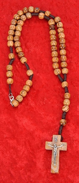 Olive Wood Rosary Necklaces (By the dozen, bulk, unboxed) - 20 Crucifixes @ $12 Each