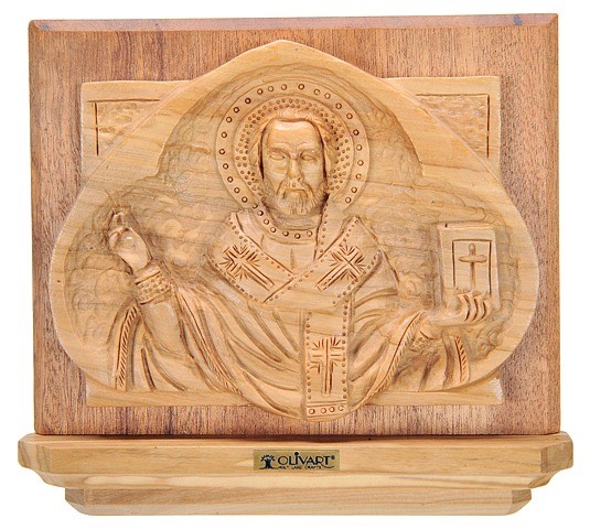 Olive Wood St. Nicholas Icon - 3 Icons @ $89.00 Each