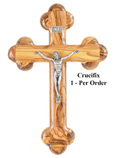 Olive Wood Wall Crucifix 8.5 Inches Tall - Brown, 1 Crucifix