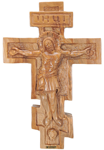 Orthodox Olive Wood Cross 13.5 Inches - Brown, 1 Icon
