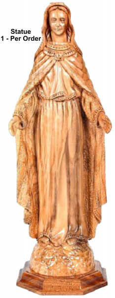Our Lady of Grace Olive Wood Statue 16.5 Inches Tall - Brown, 1 Statue