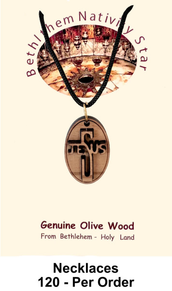 Oval Jesus Cross Necklaces 1 Inch Bulk Price - 120 @ $2.30 Each (Sale $1.99)