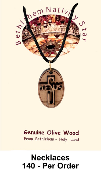 Oval Jesus Cross Necklaces 1 Inch Bulk Price - 140 @ $2.30 Each (Sale $1.99)