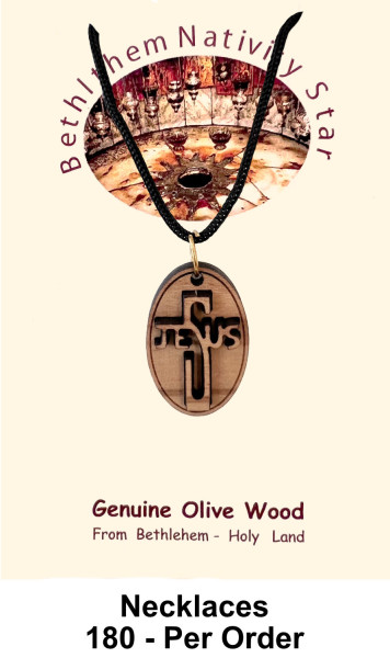 Oval Jesus Cross Necklaces 1 Inch Bulk Price - 180 @ $2.30 Each (Sale $1.99)