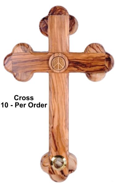 Peace Sign Wall Cross 8.5 Inches - 10 Wall Crosses @ $25.00 Each