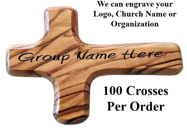 Personalized Engraved Hand Crosses in Bulk - 100 Crosses @ $5.99 Each
