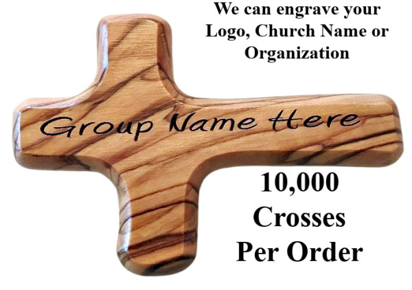 Personalized Engraved Hand Crosses in Bulk - 10,000 Crosses @ $5.30 Each
