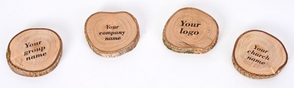 Wholesale Personalized Engraved Natural Olive Wood Refrigerator Magnets - 100 Magnets @ $3.80 Each