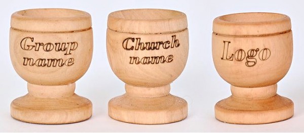 Wholesale Personalized Engraved Olive Wood Communion Cups - 500 @ $1.70 Each