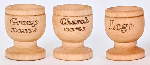 Wholesale Personalized Engraved Olive Wood Communion Cups - 800 @ $1.68 Each