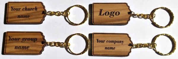 Wholesale Personalized Engraved Olive Wood Key Chains - 100 @ $2.98 Each