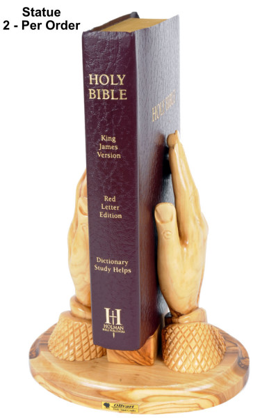 Praying Hands with Bible Statue 10 Inches Tall - 2 Statues @ $95.00 Each