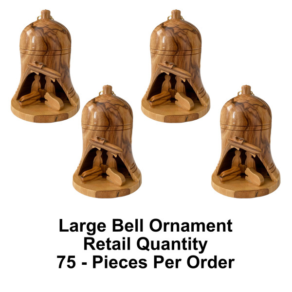 Retail 3.5 Inch Large Nativity Bell Ornaments - 75 @ $8.65 Each (Sale $7.85)
