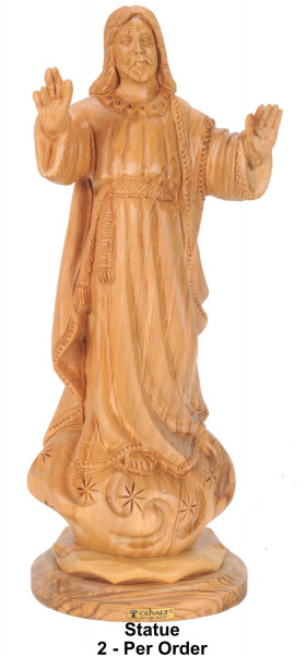 Risen Christ Statue in Olive Wood 13 Inches Tall - 2 Statues @ $285.00 Each