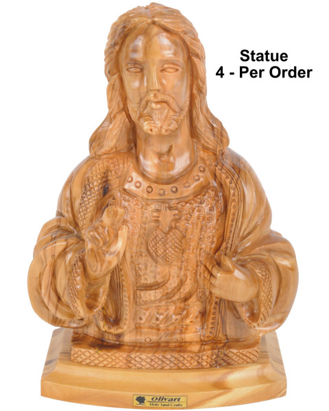 Sacred Heart of Jesus Olive Wood Statue 7 Inches - 4 Statues @ $145.00 Each