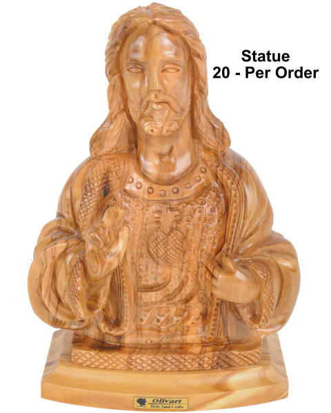 Sacred Heart of Jesus Olive Wood Statue 7 Inches - 20 Statues @ $135.00 Each