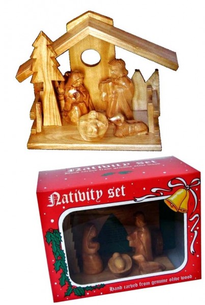 Small Carved Holy Family Nativity Sets in Bulk - 5 Nativity Scenes @ $49.95 Ea