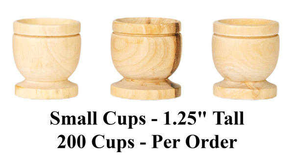 Small Olive Wood Communion Cups - 100 or more @ 81 cents each - 200 Cups @ $.89 Each