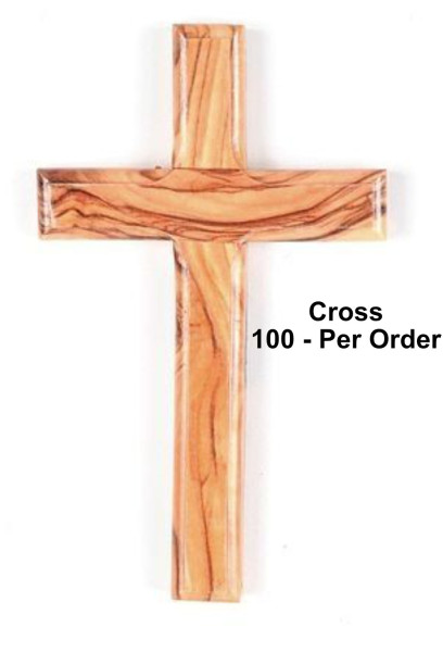 Small Olive Wood Crosses Small Quantities 4.5 Inches - 100 @ $2.49 Each