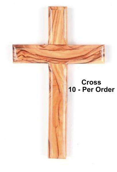 Small Olive Wood Crosses Small Quantities 4.5 Inches - 10 @ $3.50 Each