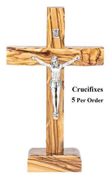 Small Standing 5.25 Inch Crucifixes - 5 Crucifixes @ $13.95 Each