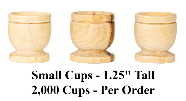 Small Wholesale Olive Wood Cups - 2,000 @ $.77 Each