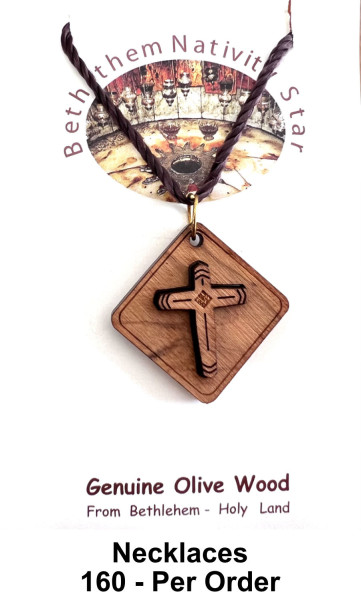 Small Wooden Cross Necklaces 1 Inch Bulk Discount - 160 @ $2.30 Each (Sale $1.99)