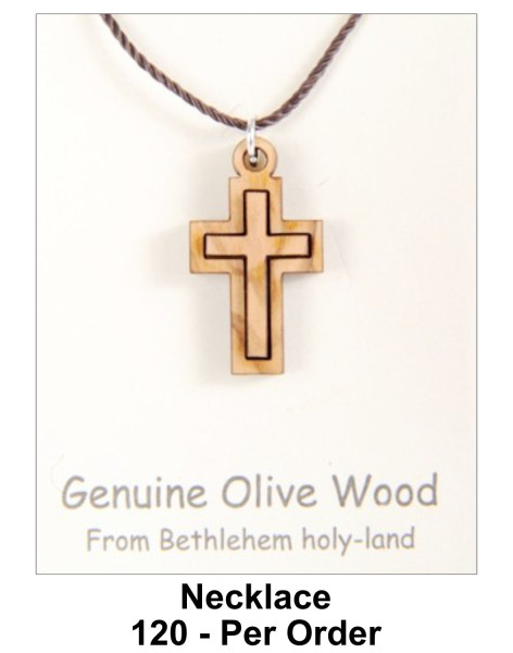 Small Wooden Cross Necklaces Bulk price 1 Inch - 120 @ $2.30 Each (Sale $1.99)