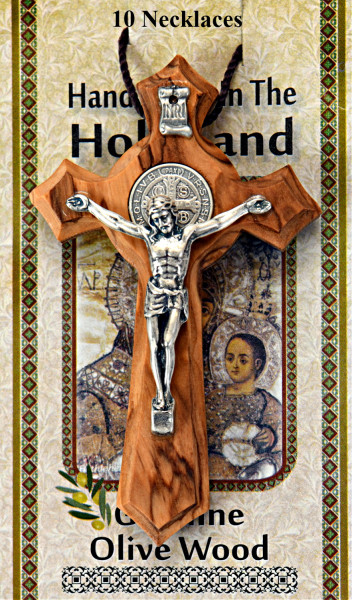 St. Benedict Crucifix Necklaces 2.7 Inches Bulk - 10 @ $9.00 Each