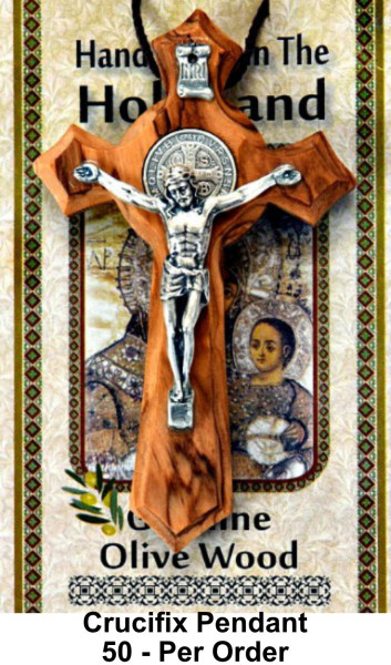 St. Benedict Crucifix Necklaces 2.7 Inches Bulk - 50 @ $7.00 Each