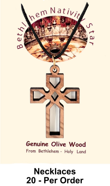 Unique Wooden Celtic Cross Necklaces 1.5 Inch Bulk Price - 20 @ $2.95 Each (Sale $2.60)