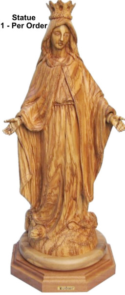 Virgin Mary Queen of Heaven Statue 29 Inches Tall - Brown - Very Large