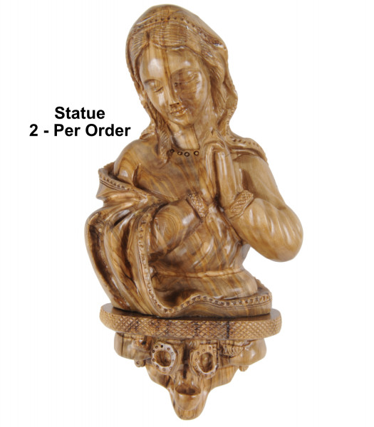 Virgin Mary Wall Statue 10 Inches Tall - 2 Statues @ $145.00 Each