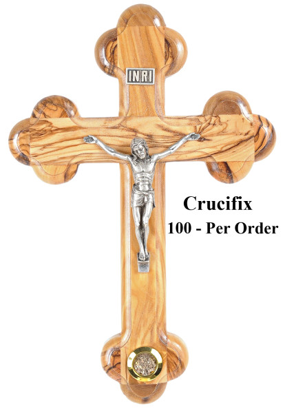 Wholesale 11 Inch Crucifixes with Holy Land Soil - 100 Crucifixes @ $25.15 Each