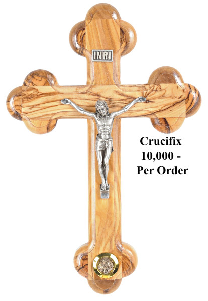 Wholesale 11 Inch Crucifixes with Holy Land Soil - 10,000 Crucifixes @ $23.00 Each