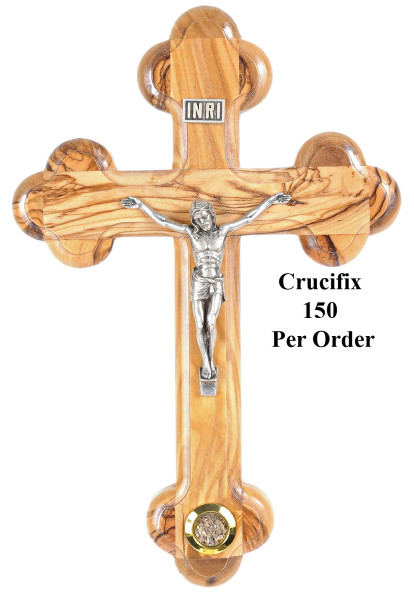 Wholesale 11 Inch Crucifixes with Holy Land Soil - 150 Crucifixes @ $25.00 Each