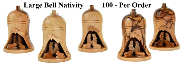 Wholesale 3.5 Inch Large Nativity Bell Ornaments - 100 Bells @ $6.79 Each