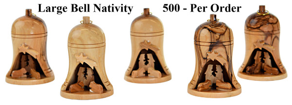 Wholesale 3.5 Inch Large Nativity Bell Ornaments - 500 Bells @ $8.25 Each