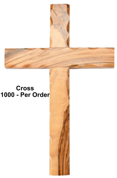 Wholesale 9.5&ldquo; Olive Wood Wall Crosses - 1,000 @ $10.98 Each