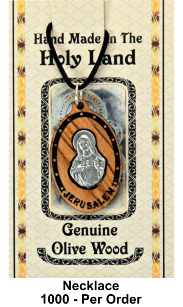 Wholesale Immaculate Heart of Mary Necklaces 1.5 Inch - 1,000 Necklaces @ $1.90 Each