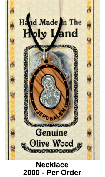 Wholesale Immaculate Heart of Mary Necklaces 1.5 Inch - 2,000 Necklaces @ $1.85 Each